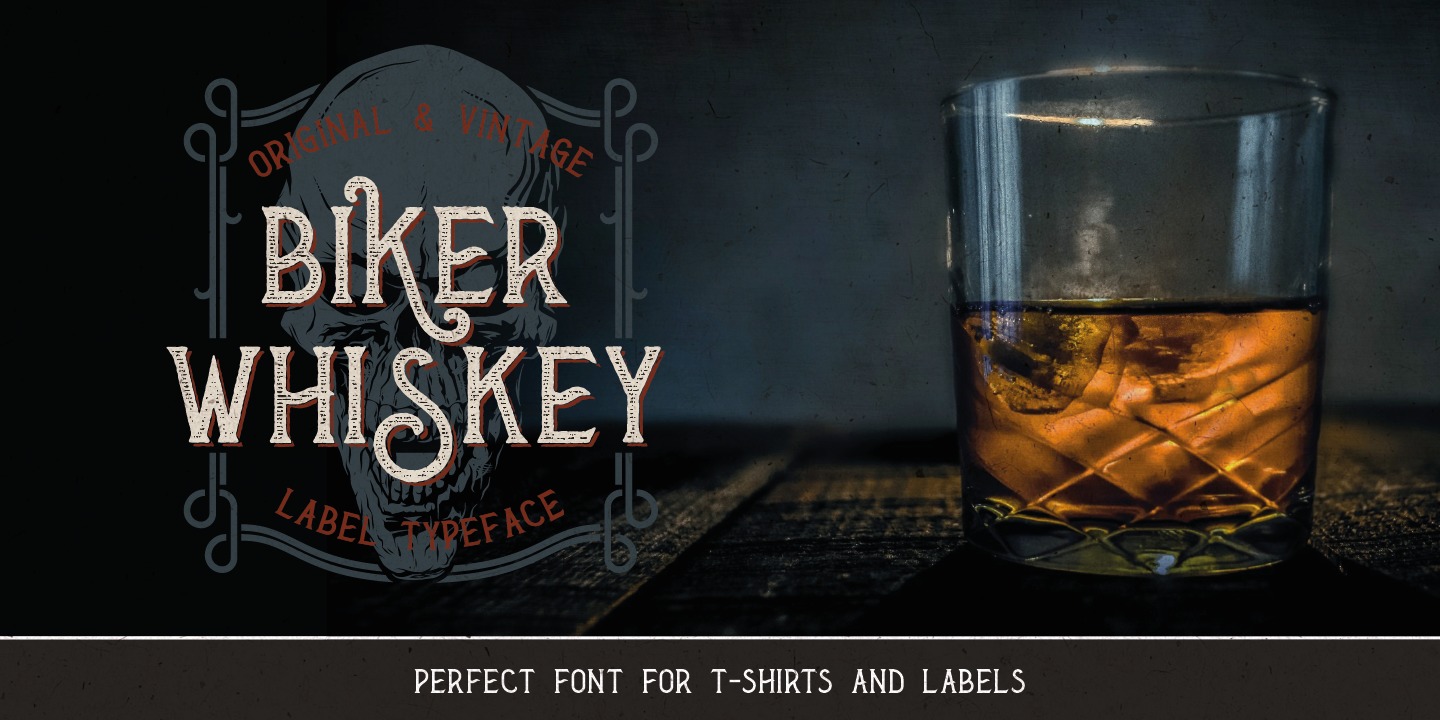 Пример шрифта Biker Whiskey Shadow